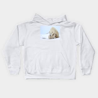 Mother plar bear watching over potential hazards Kids Hoodie